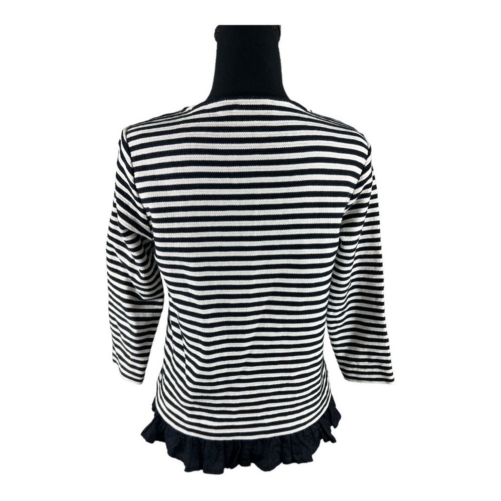 Vineyard Vines Textured Stripe Ruffle Hem Top XXS - Picture 2 of 4